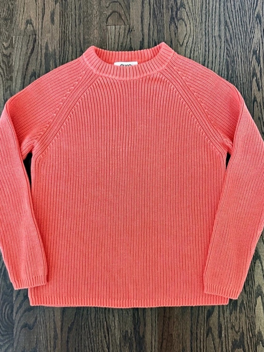 Pura Cashmere Supima Cotton Crewneck Sweater in Coastal Peach Size Small Like Ne